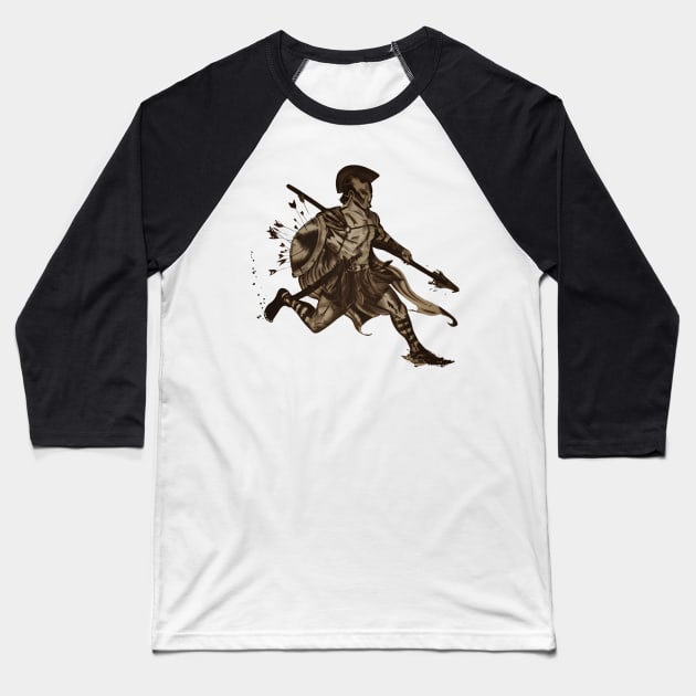 Spartan soldier (design) freehand drawing with filters. Baseball T-Shirt by The Birth Of Optima